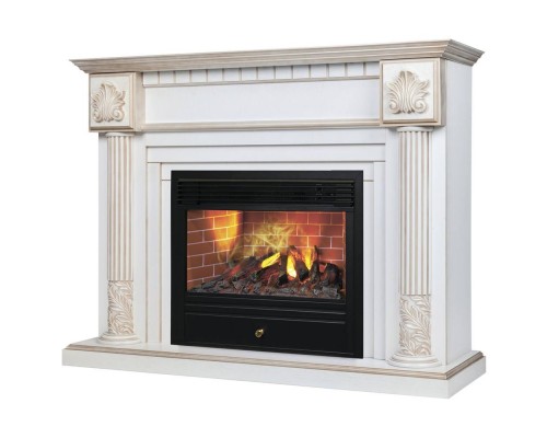 RealFlame Электрокамин Imperia 26/33 WT белый дуб с золотой патиной с очагом 3D Novara
