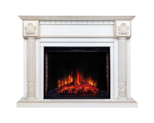 RealFlame Электрокамин Imperia 26/33 WT белый дуб с золотой патиной с очагом Epsilon 33