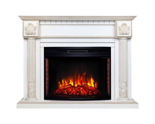 RealFlame Электрокамин Imperia 26/33 WT белый дуб с золотой патиной с очагом Firespace 33 S IR