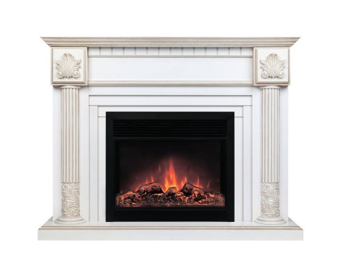 RealFlame Электрокамин Imperia 26/33 WT белый дуб с золотой патиной с очагом Moonblaze