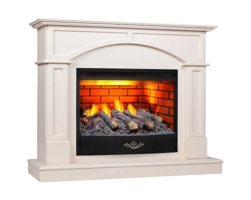 RealFlame Электрокамин Jacomo 25,5 WT крем с очагом 3D Firestar 25,5
