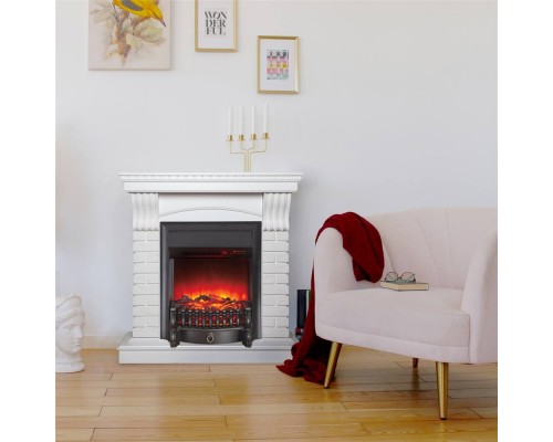 RealFlame Электрокамин Jazz WT белый с очагом Fobos Lux Black RC