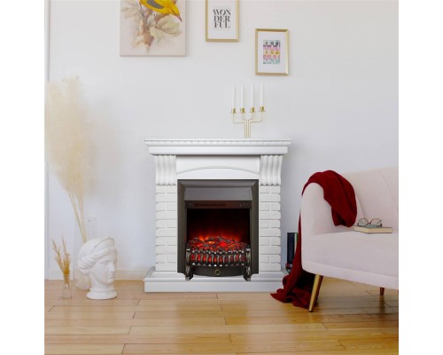 RealFlame Электрокамин Jazz WT белый с очагом Fobos Lux Black