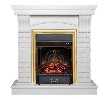 RealFlame Электрокамин Jazz WT белый с очагом Majestic Lux Brass