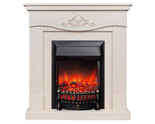 RealFlame Электрокамин Junona WT айвори с очагом Fobos Lux Black