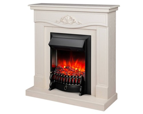 RealFlame Электрокамин Junona WT айвори с очагом Fobos Lux Black