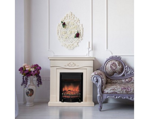 RealFlame Электрокамин Junona WT айвори с очагом Fobos Lux Black