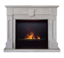 RealFlame Электрокамин Kellie 25,5/26 WT цвет белый камень с очагом 3D Cassette 630 Black Panel