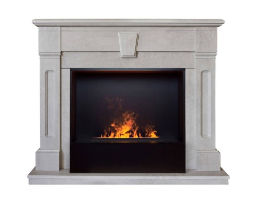 RealFlame Электрокамин Kellie 25,5/26 WT цвет белый камень с очагом 3D Cassette 630 Black Panel