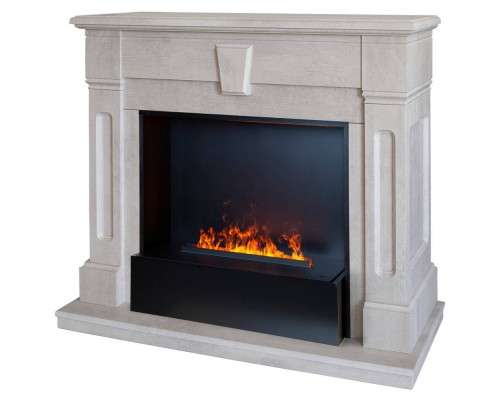 RealFlame Электрокамин Kellie 25,5/26 WT цвет белый камень с очагом 3D Cassette 630 Black Panel