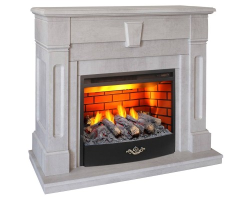 RealFlame Электрокамин Kellie 25,5/26 WT цвет белый камень с очагом 3D Firestar 25,5