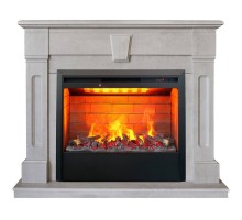 RealFlame Электрокамин Kellie 25,5/26 WT цвет белый камень с очагом 3D Helios 26