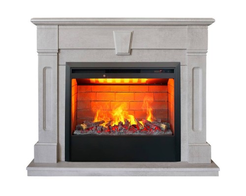 RealFlame Электрокамин Kellie 25,5/26 WT цвет белый камень с очагом 3D Helios 26