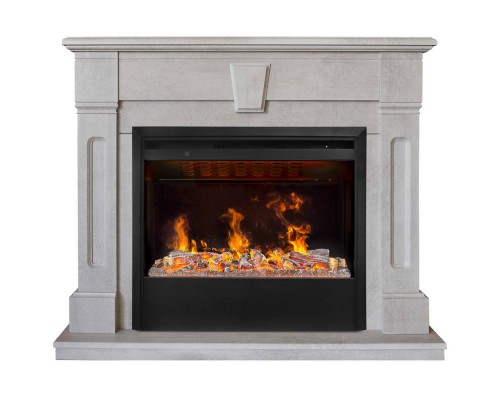 RealFlame Электрокамин Kellie 25,5/26 WT цвет белый камень с очагом 3D Helios 26 SBG