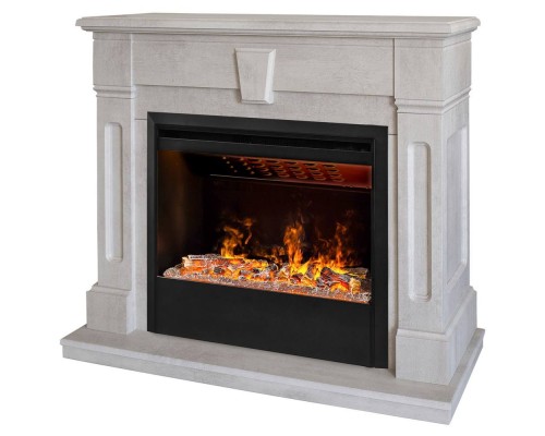 RealFlame Электрокамин Kellie 25,5/26 WT цвет белый камень с очагом 3D Helios 26 SBG