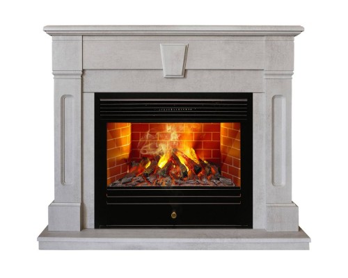 RealFlame Электрокамин Kellie 25,5/26 WT цвет белый камень с очагом 3D Novara
