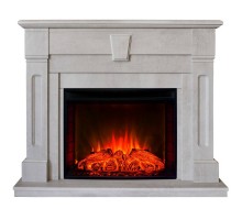 RealFlame Электрокамин Kellie 25,5/26 WT цвет белый камень с очагом Evrika 25,5 LED