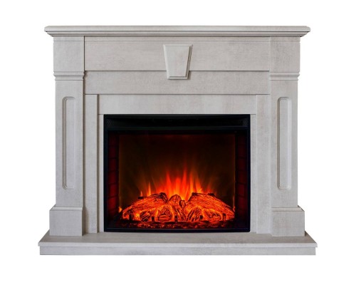 RealFlame Электрокамин Kellie 25,5/26 WT цвет белый камень с очагом Evrika 25,5 LED