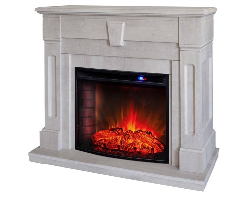 RealFlame Электрокамин Kellie 25,5/26 WT цвет белый камень с очагом Evrika 25,5 LED