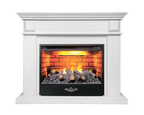 RealFlame Электрокамин Leda 24/25,5 WT белый матовый с очагом 3D Firestar 25,5
