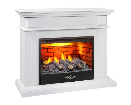 RealFlame Электрокамин Leda 24/25,5 WT белый матовый с очагом 3D Firestar 25,5