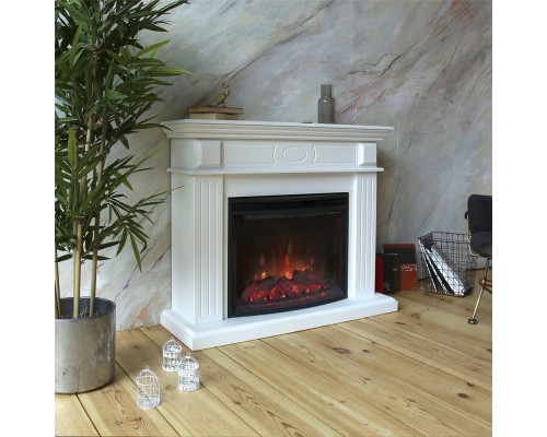 RealFlame Электрокамин Leda 24/25,5 WT белый матовый с очагом Evrika 25,5 LED