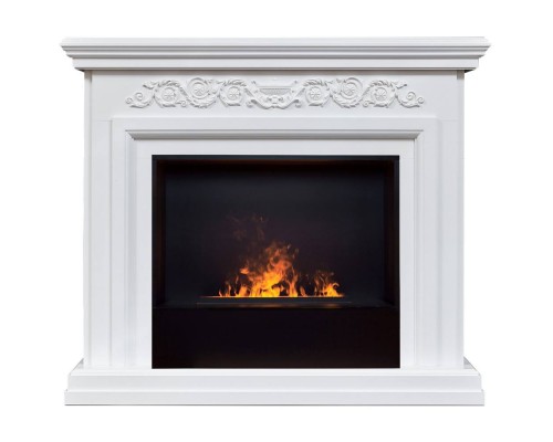 RealFlame Электрокамин Leticia 26 WT белый с очагом 3D Cassette 630 Black Panel