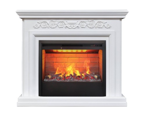 RealFlame Электрокамин Leticia 26 WT белый с очагом 3D Helios 26