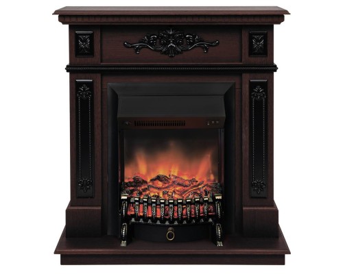 RealFlame Электрокамин Lilian DN орех с очагом Fobos Lux Black