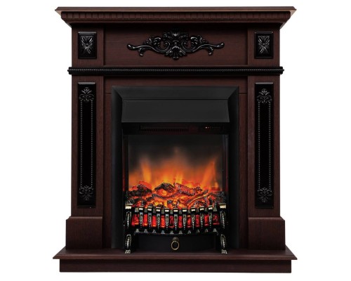 RealFlame Электрокамин Lilian DN орех с очагом Fobos Lux Black RC