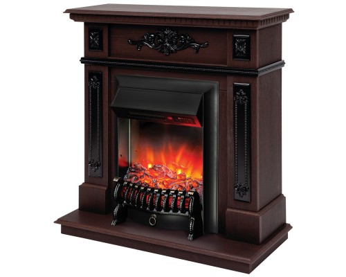RealFlame Электрокамин Lilian DN орех с очагом Fobos Lux Black RC