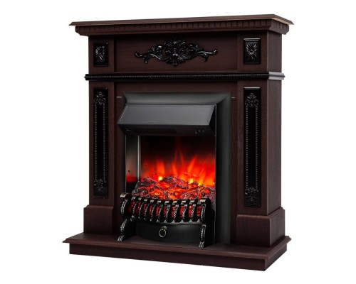 RealFlame Электрокамин Lilian DN орех с очагом Fobos Lux Black