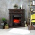 RealFlame Электрокамин Lilian DN орех с очагом Fobos Lux Black