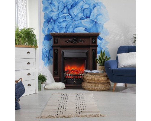 RealFlame Электрокамин Lilian DN орех с очагом Fobos Lux Black