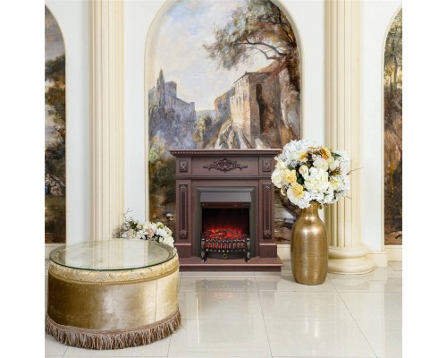 RealFlame Электрокамин Lilian DN орех с очагом Fobos Lux Black
