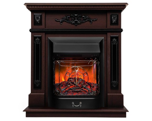 RealFlame Электрокамин Lilian DN орех с очагом Majestic Lux Black