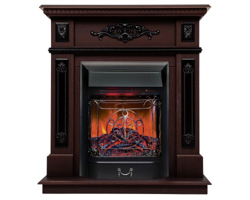 RealFlame Электрокамин Lilian DN орех с очагом Majestic Lux Black RC