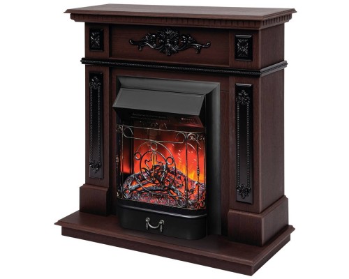 RealFlame Электрокамин Lilian DN орех с очагом Majestic Lux Black RC