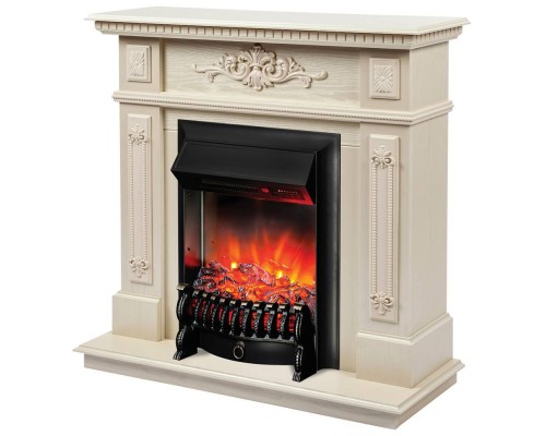 RealFlame Электрокамин Lilian WT жемчуг с очагом Fobos Lux Black RC