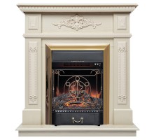 RealFlame Электрокамин Lilian WT жемчуг с очагом Majestic Lux Brass