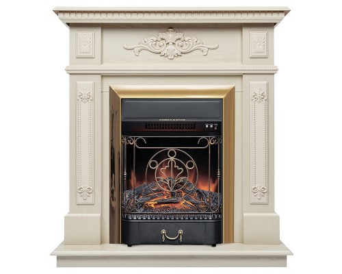 RealFlame Электрокамин Lilian WT жемчуг с очагом Majestic Lux Brass