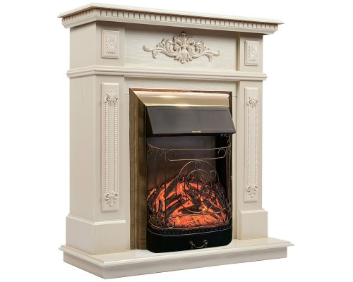 RealFlame Электрокамин Lilian WT жемчуг с очагом Majestic Lux Brass