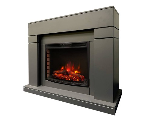 RealFlame Электрокамин Lindelse 25,5/26 GR серый c очагом Evrika 25,5 LED