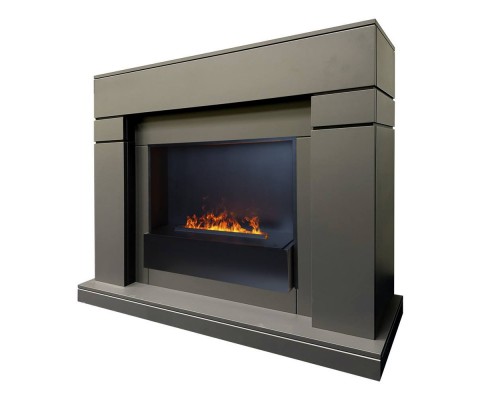 RealFlame Электрокамин Lindelse 26 GR серый, графит c очагом 3D Cassette 630 Black Panel