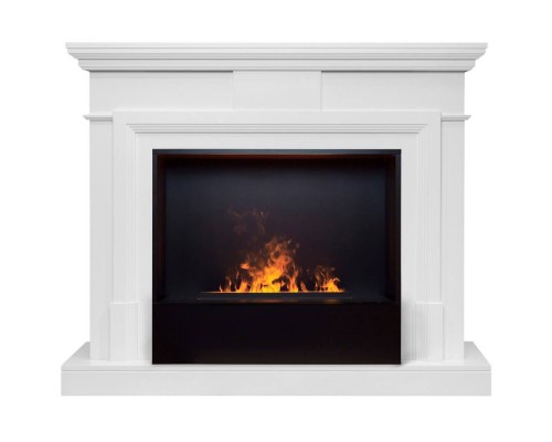 RealFlame Электрокамин Marco 25,5/26 WT белый с очагом 3D Cassette 630 Black Panel