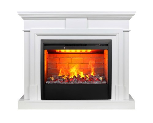 RealFlame Электрокамин Marco 25,5/26 WT белый с очагом 3D Helios 26