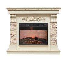 RealFlame Электрокамин Marseilles Luxe 24 WT белый дуб с золотой патиной с очагом Irvine 24