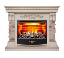 RealFlame Электрокамин Marseilles WT белый дуб с золотой патиной с очагом 3D Firestar 25,5