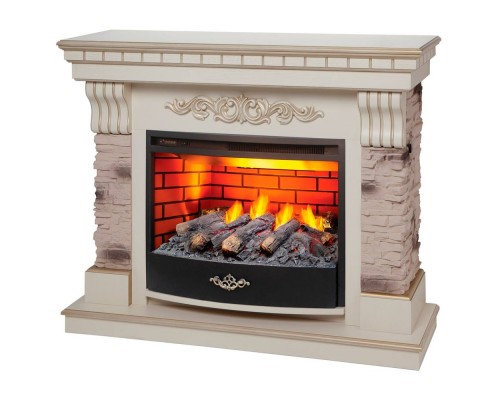 RealFlame Электрокамин Marseilles WT белый дуб с золотой патиной с очагом 3D Firestar 25,5 RealFlame Электрокамин Marseilles WT белый дуб с золотой патиной с очагом 3D Firestar 25,5