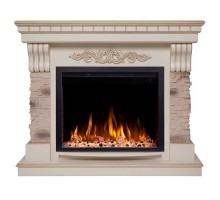 RealFlame Электрокамин Marseilles WT белый дуб с золотой патиной с очагом Saphir 25,5